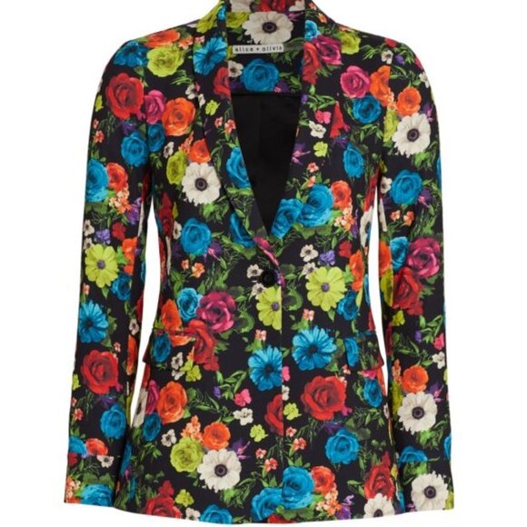NWT ALICE + OLIVIA Macey Floral Print Blazer size 8 - Picture 2 of 6